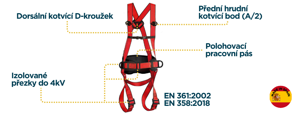 Maxipro Dielektricky bezpecnostni postroj s polohovacim pasem - grafika 1